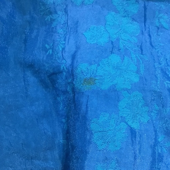 Anthropologie lapis blue gauze crinkle floral elastic summer dress one s… - Picture 6 of 6